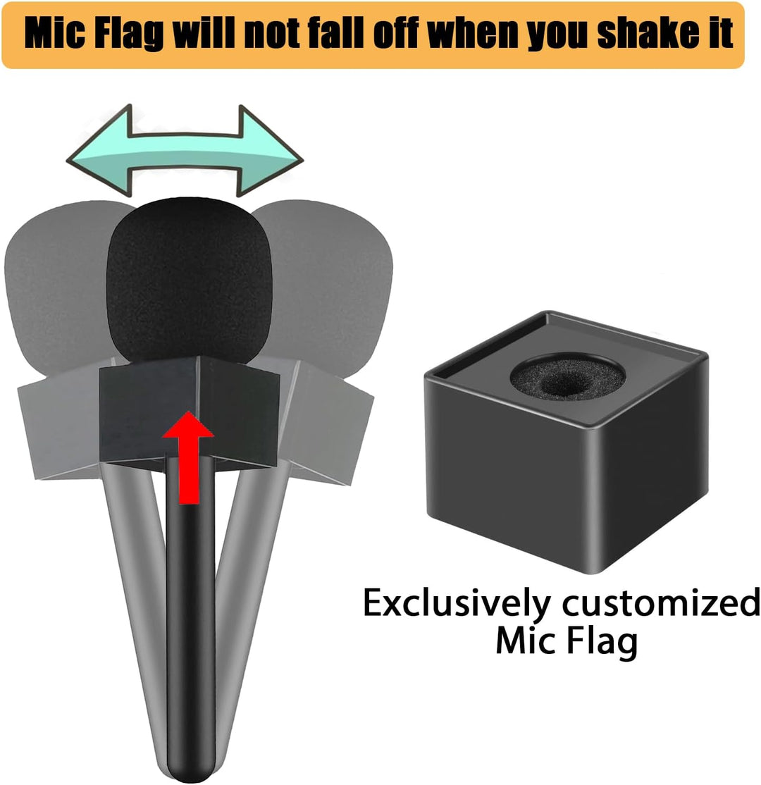 Magnetischer Ständer für DJI Mic 3/Mini/2/Rode Wireless GO II/Insta360 X5 Air Handle Rig Mic Flag In