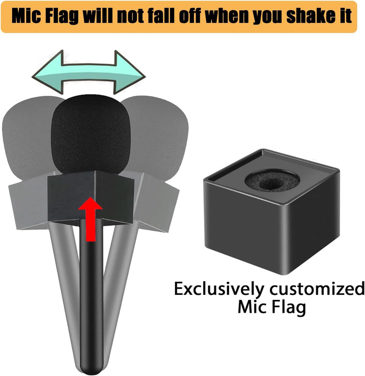 Magnetischer Ständer für DJI Mic 3/Mini/2/Rode Wireless GO II/Insta360 X5 Air Handle Rig Mic Flag In