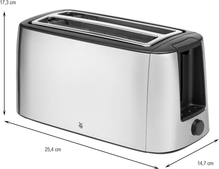 WMF Bueno Pro Toaster Langschlitz mit Brötchenaufsatz, 4 Scheiben, XXL Toast, 6 Bräunungsstufen, 155