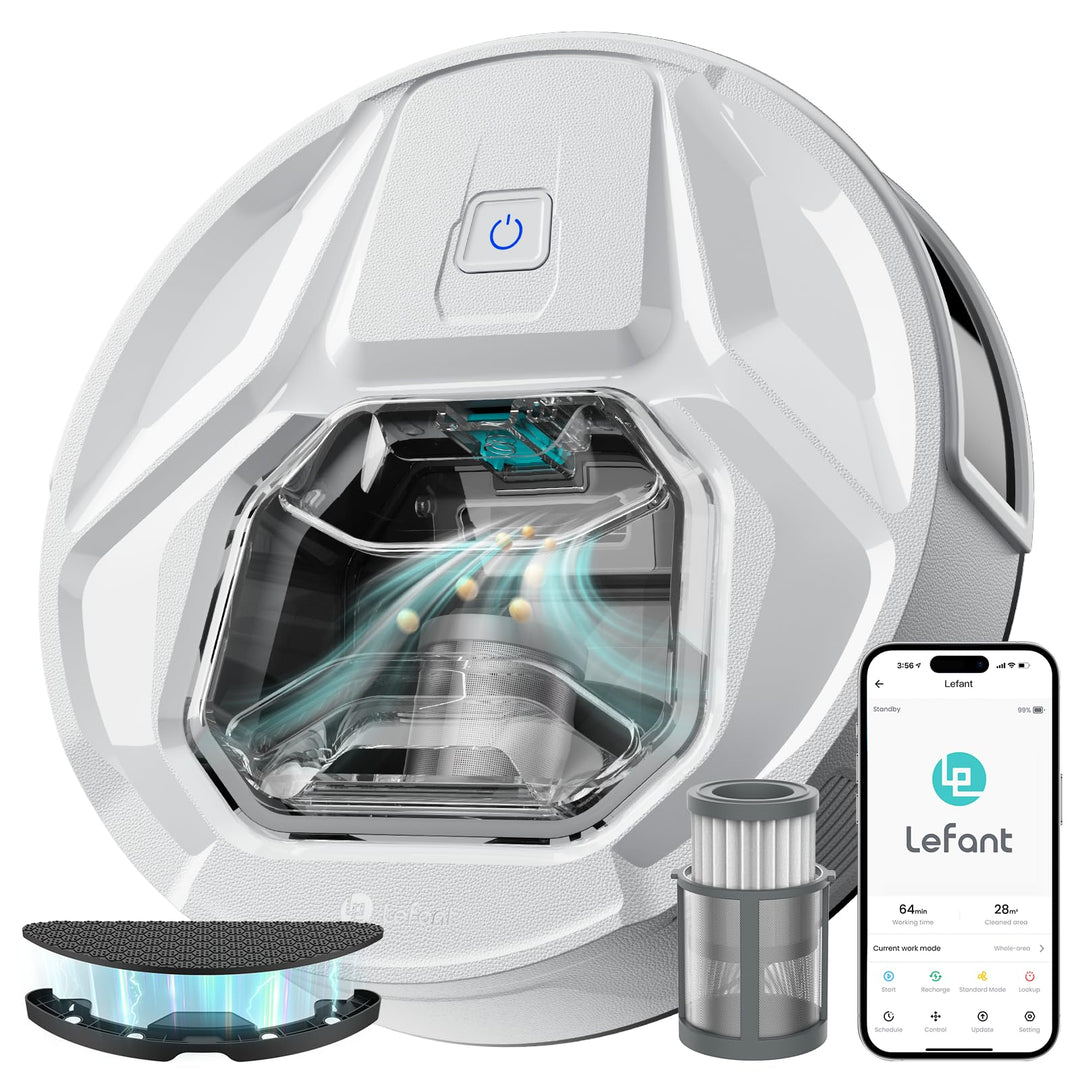 LEFANT M320 Saugroboter, 6.000Pa Staubsauger Roboter mit Präzise-Entfernungs-Navigation, Sichtbar 80