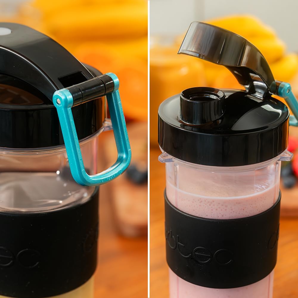 Cecotec Tragbarer Standmixer Smoothies Power Titanium 900 ProGo, 900W, Inklusive 2 Tragbare Becher à