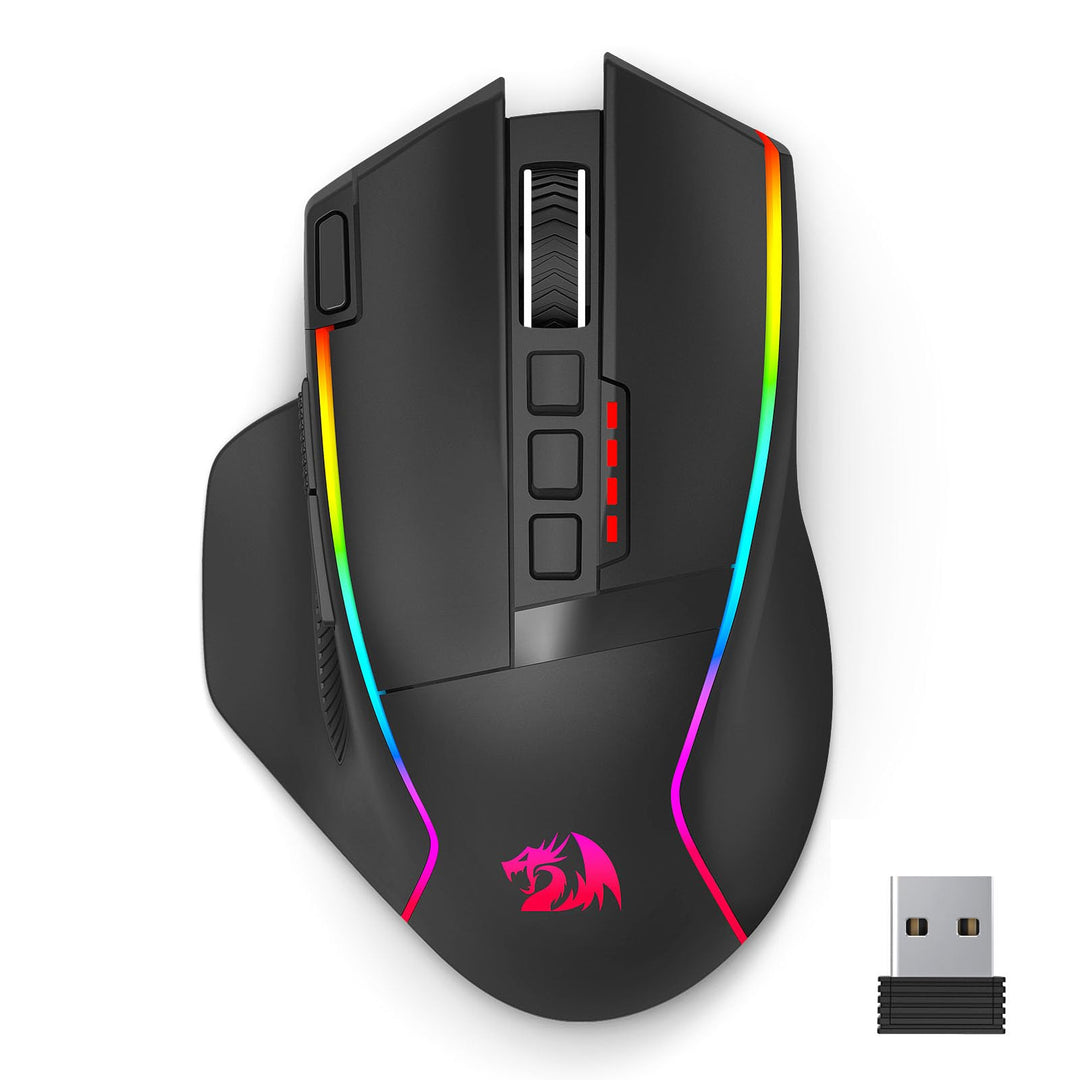 Redragon Gaming Maus Kabellose, 16000 DPI, 2.4G/USB-C Wireless Mouse, 9 Programmierbare Tasten, Wied