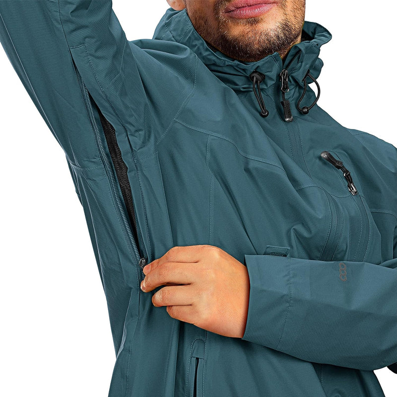 33,000ft Regenjacke Herren Wasserdicht Outdoorjacke Leichte Freizeitjacke Packbare Windjacke Fahrrad