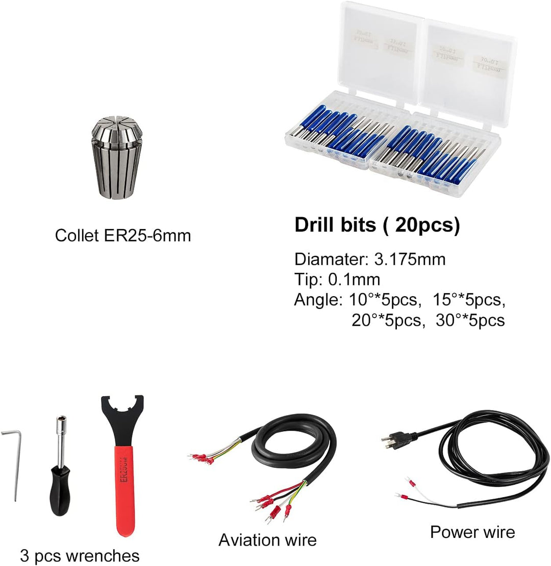 CNC Spindel Motor Kits, 220V 4KW 4000W Luftgekühlte Spindel Quadratische CNC Motor 220V 4KW VFD und