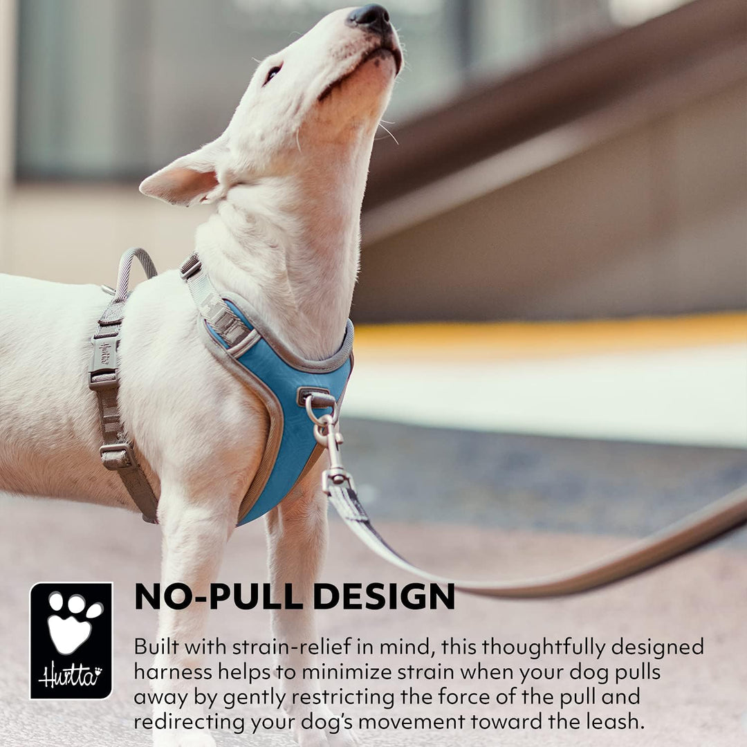 Hurtta Venture No-Pull Geschirr für Hunde, reflektierend, verstellbar, wasserdicht, Bilberry Blau 45