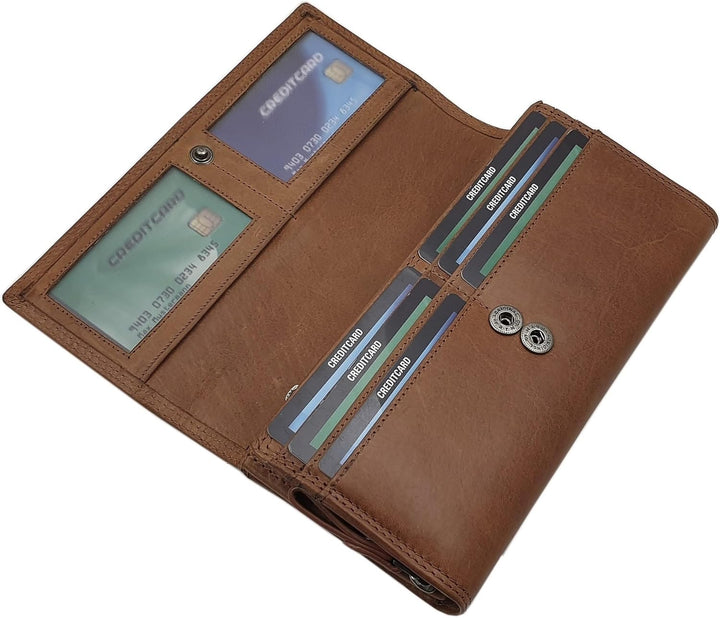 Grosse Rindleder Damen Geldbörse / Geldbeutel / Portemonnaie / Geldtasche mit Schmetterling-Motiv od