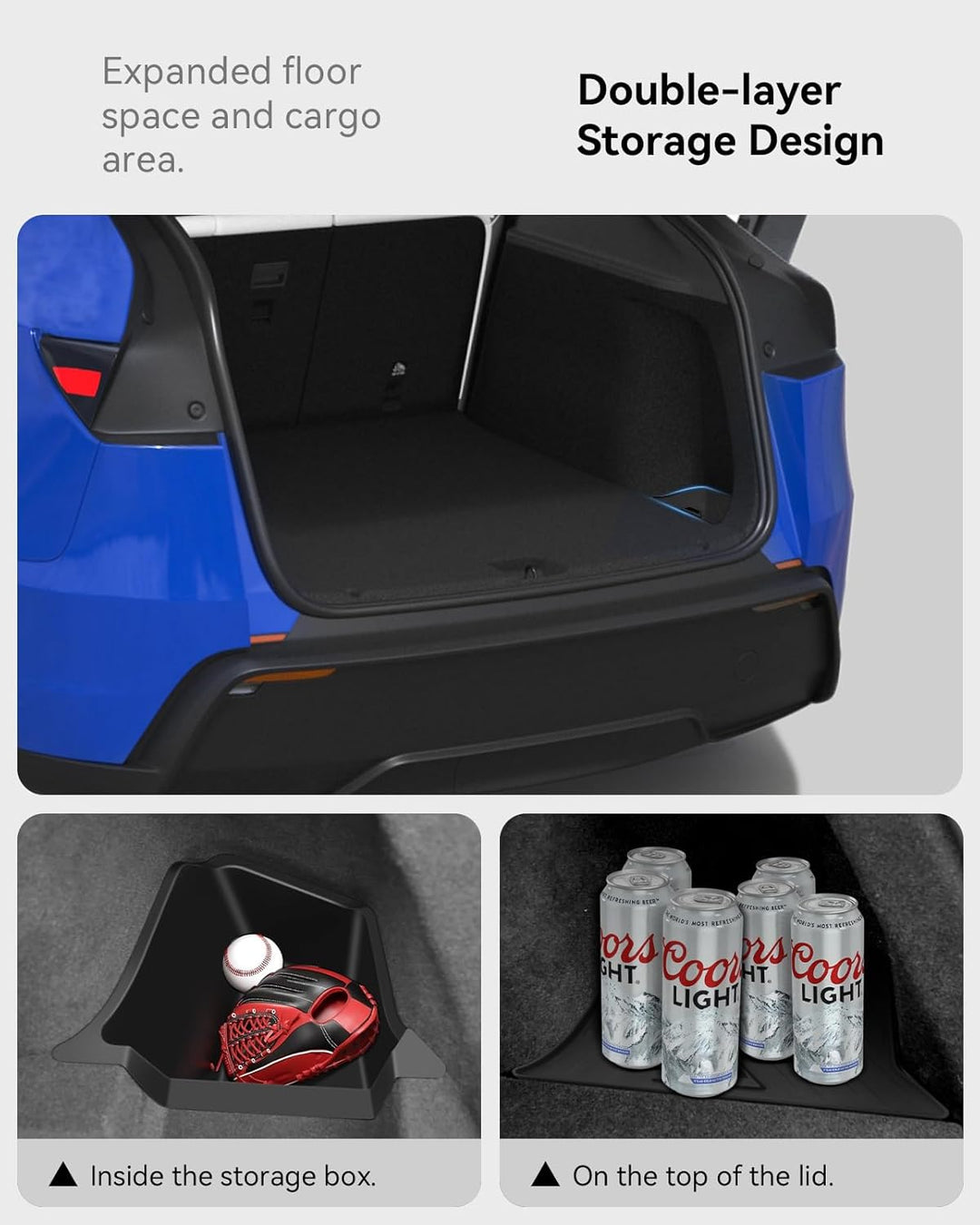 Kofferraum-Organizer für Tesla Model Y Juniper 2025 2026 2er Set mit Deckel – Wasserdicht, 1:1 Passf