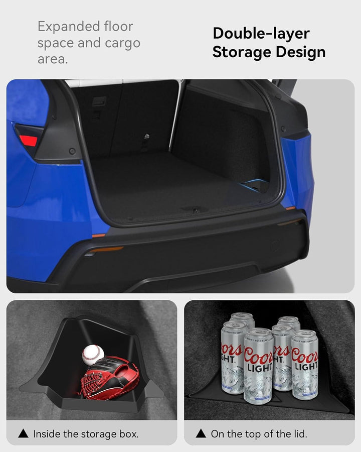 Kofferraum-Organizer für Tesla Model Y Juniper 2025 2026 2er Set mit Deckel – Wasserdicht, 1:1 Passf