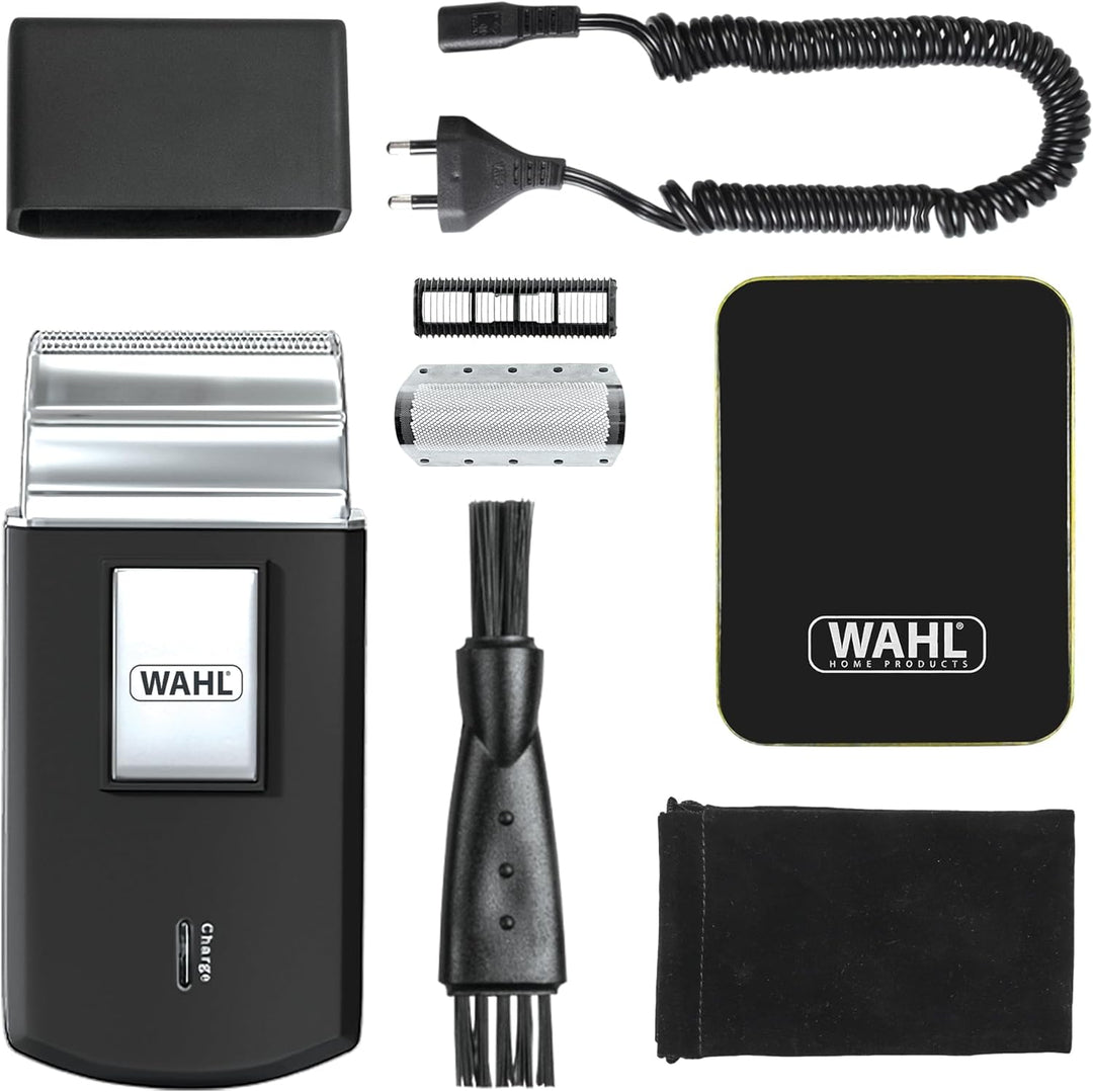 Wahl Travel Shaver - Kabelloser und wiederaufladbarer elektrischer Rasierer für Herren, ideal für Re