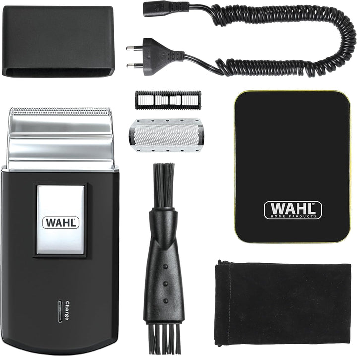 Wahl Travel Shaver - Kabelloser und wiederaufladbarer elektrischer Rasierer für Herren, ideal für Re