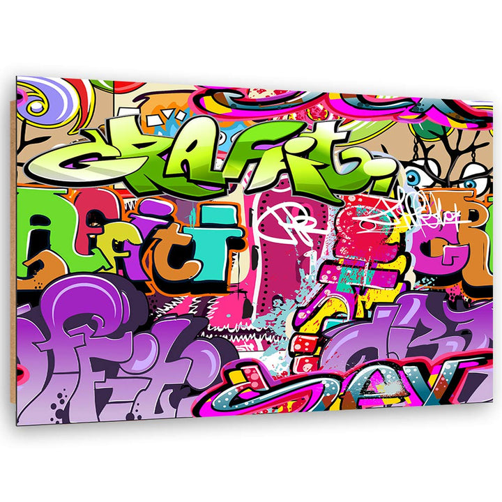 Wandbild Graffiti Modern Deko Kunst Bilder für Wonzimmer Violett 90x60 cm M14501 90x60 cm, M14501 90