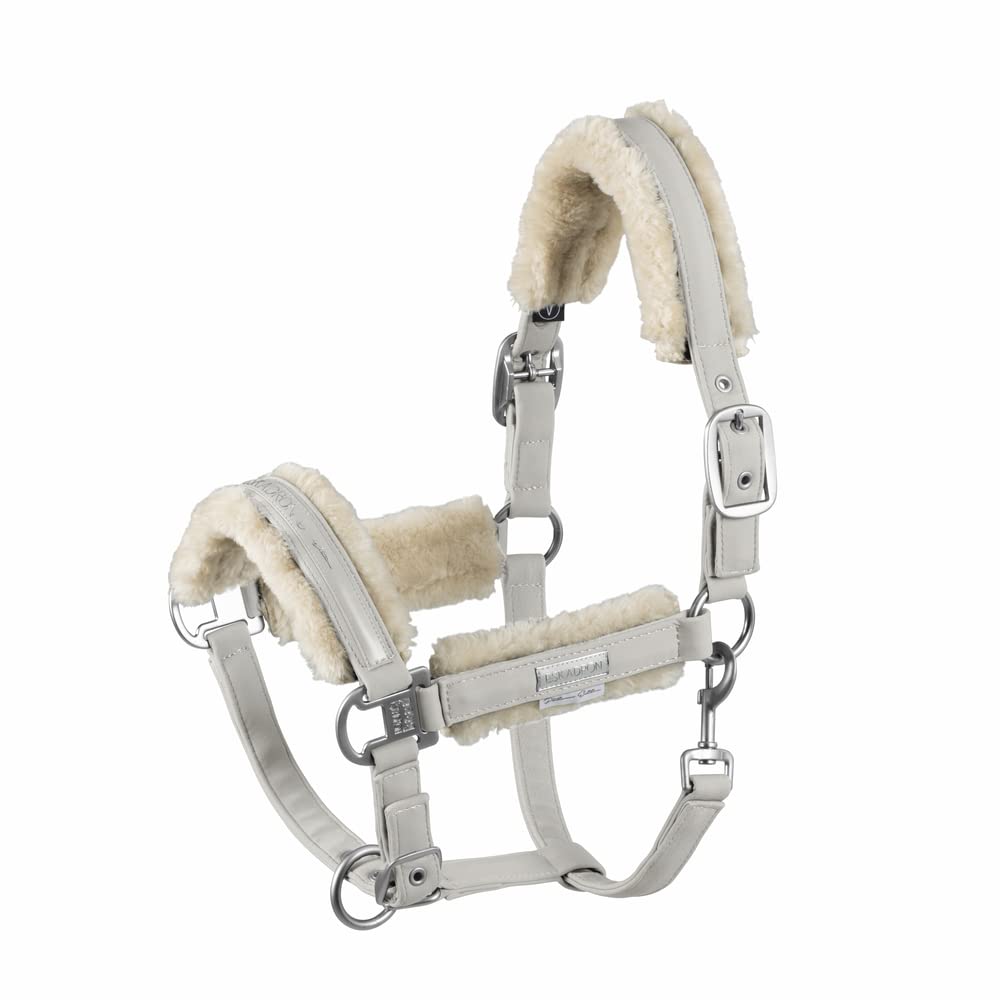 Eskadron Platinum Halfter DOUBLEPIN FAUXFUR, Stallhalfter pearlgrey P2, pearlgrey P2