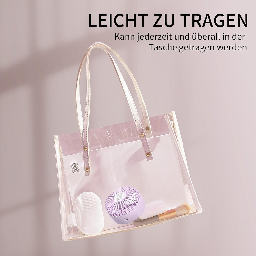 Handventilator mit Kühlen Nebel,Tragbarer Mini Ventilator USB-Aufladbar,5 Geschwindigkeiten,Faltbare