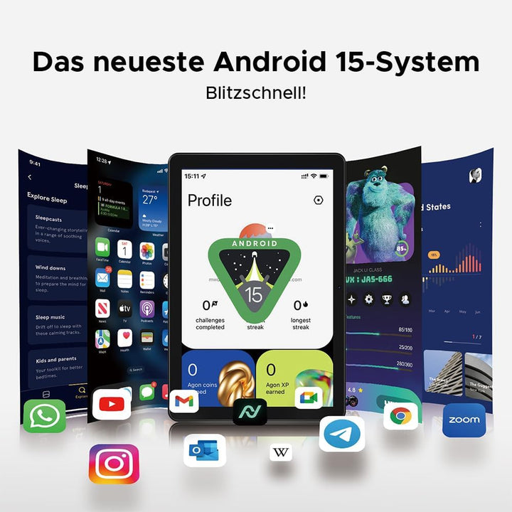 T10W Android 15 Tablet 10 Zoll 16GB RAM +128GB ROM (2TB TF) 2025 Neueste Tablet mit SIM Card Slot, 8