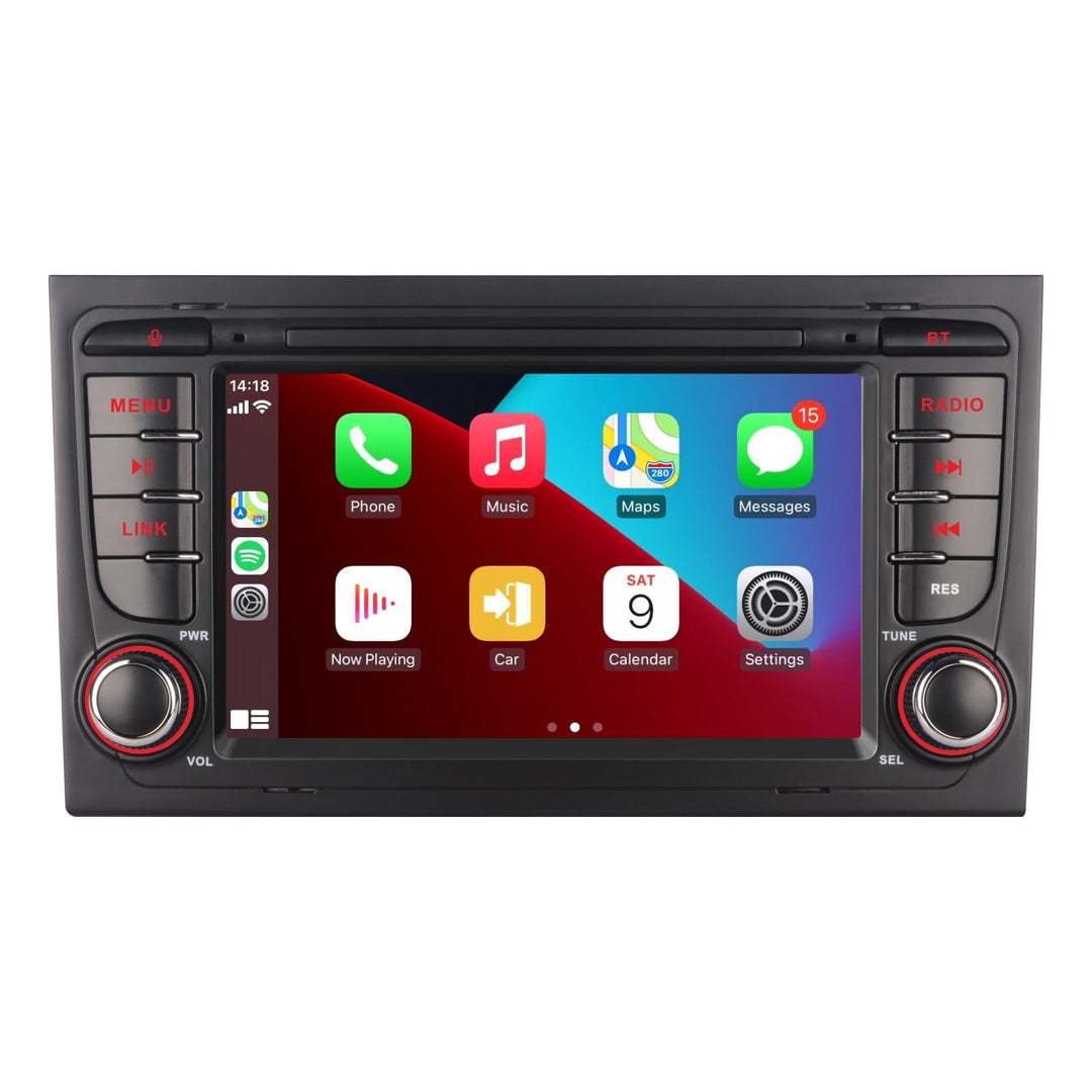 Autoradio kompatibel mit drahtlos Carplay/Android Auto für Audi A4 S4 RS4 2002-2008 SEAT EXEO mit IP