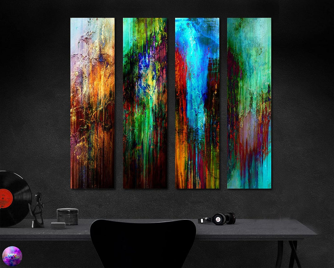 - Auswahl - Bild auf Metall - 25 cm x 100 cm - 16 verschiedene Motive - Kunstdruck auf leuchtend glä