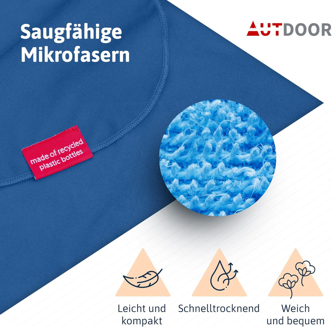 AUTDOOR® Mikrofaser Badeponcho Damen & Herren - nachhaltig aus 100% recycelten PET-Flaschen - Handtu