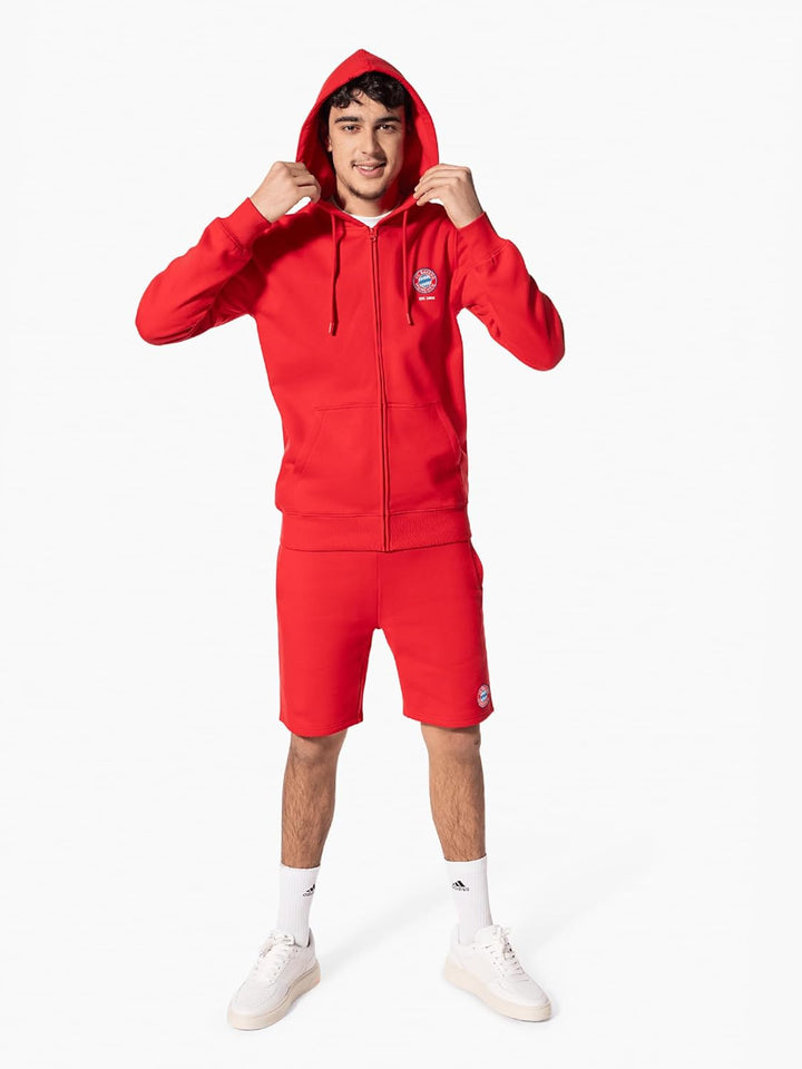 FC Bayern München | Zip-Hoodie Essential| Herren | Rot oder Navy Rot S, Rot S