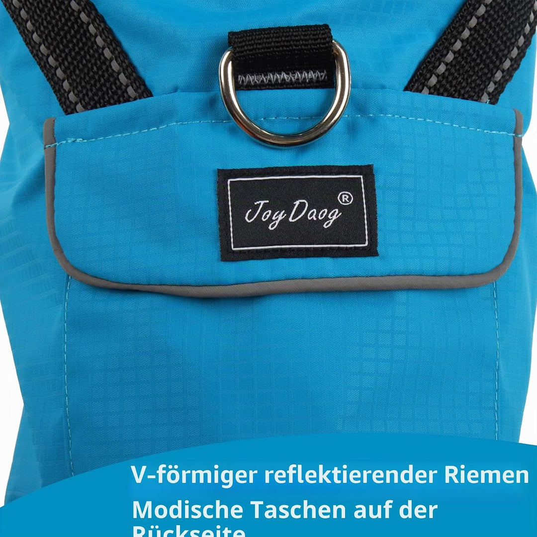 Premium-Regenmantel Mit Kapuze für Mittelgrosse Hunde, Outdoor-Sport, Wasserdichte Regenjacke, Welpe