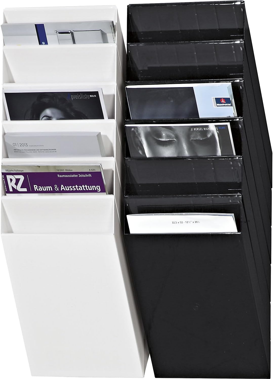Durable Prospektspenderset Flexiboxx 6 A4, 1 Set, schwarz, 1709760060 Schwarz Hochformat, Schwarz Ho