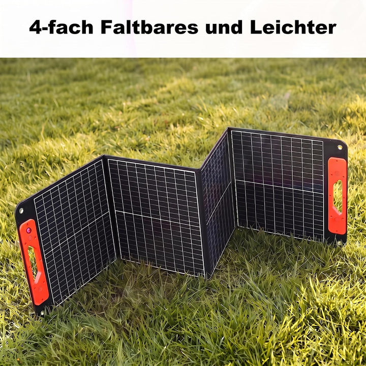 100W Faltbarer Solarpanel, Tragbares Monokristalliner Solarmodul mit Schnellladefunktion USB-C PD 60