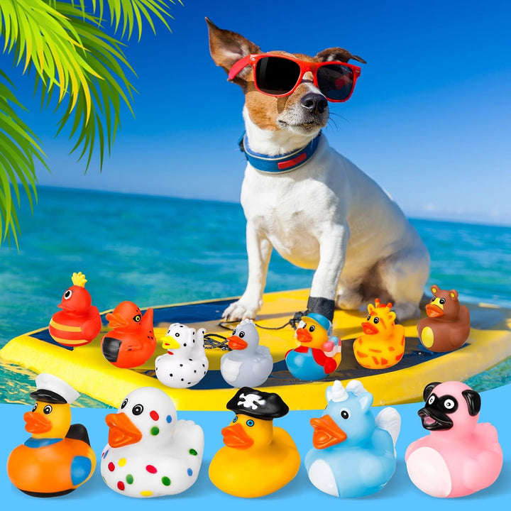 25 Stück Gummi Badeenten Bunt Gummiente Schwimmer und Bade Enten Rubber Duck Kinder Badewannenspielz