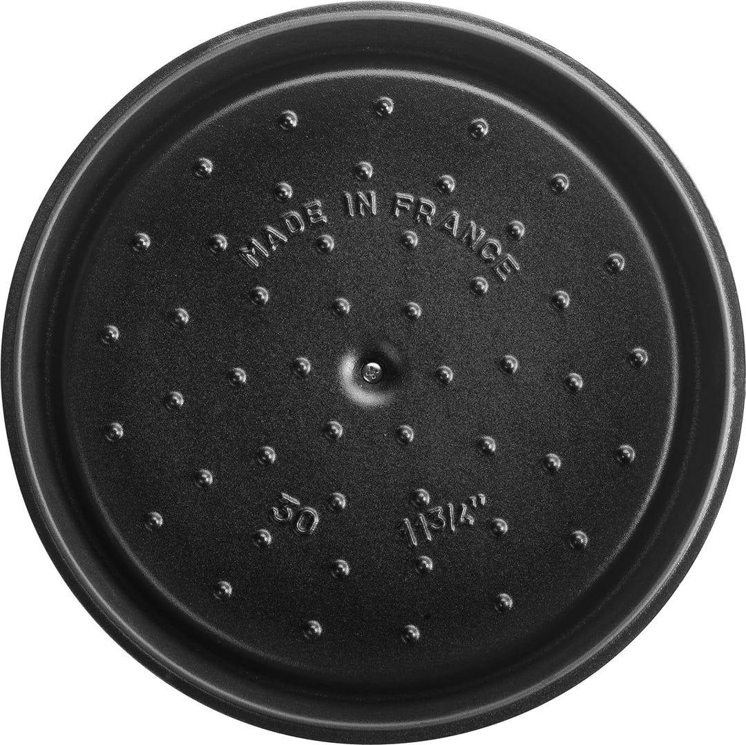 STAUB Gusseisen Bräter/Cocotte, Rund 30 cm, 8,35 L, Aromaregen Funktion, Für alle Herdarten geeignet