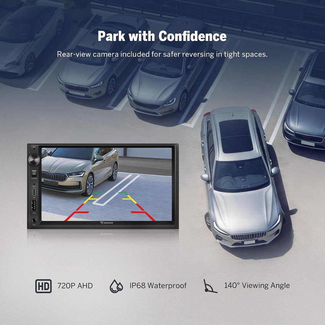 Eonon 7 Zoll Linux Doppel-Din-Autoradio, kabellos, CarPlay, Android Auto, Schnellladung, USB, DSP, B