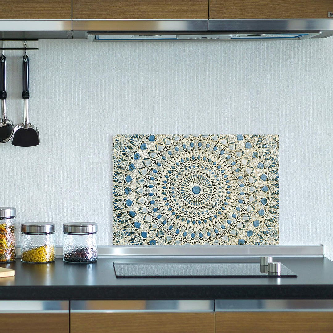 Cuadros Lifestyle Küchen Spritzschutz „Mandala Style“ | Küchenrückwand | Alu-DiBond | Fliesenschutz