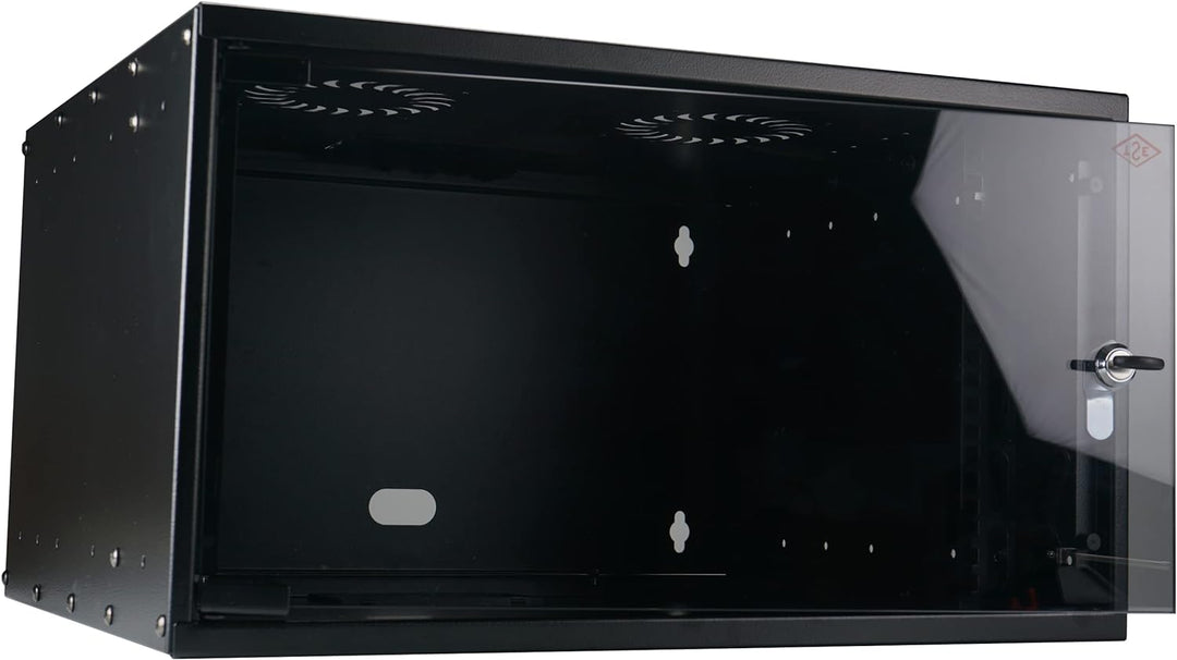 EFB 19 Zoll 06HE Wandgehäuse Basic, Tiefe 450mm 1-teilig, Flat Pack, RAL9005 Schwarz 535 x 304 x 450