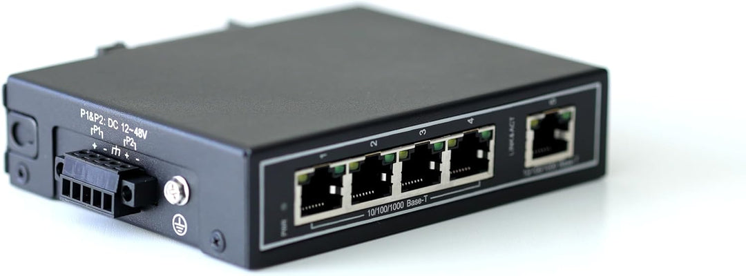 WIWAV WDH-5GT-DC 10/100/1000 Mbps Gigabit Unmanaged 5-Port Industrial Ethernet Switches mit DIN-Schi