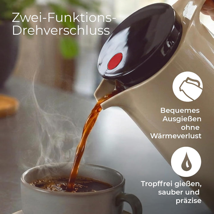 ROTPUNKT Isolierkanne 760 Maxima 1,0 l | Zweifunktions-Drehverschluss | BPA-frei - gesundes Trinken