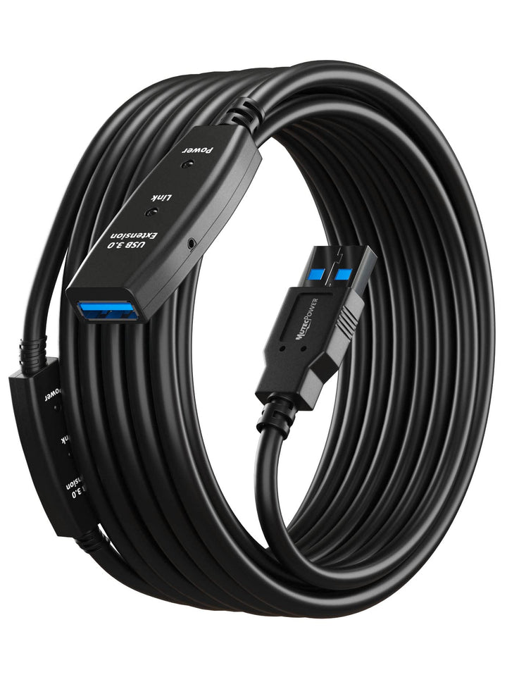 MutecPower 10m USB 3.0 Aktiv Kabel männlich zu weiblich - Kabel mit 2 Verlängerung Chipsatz - Repeat