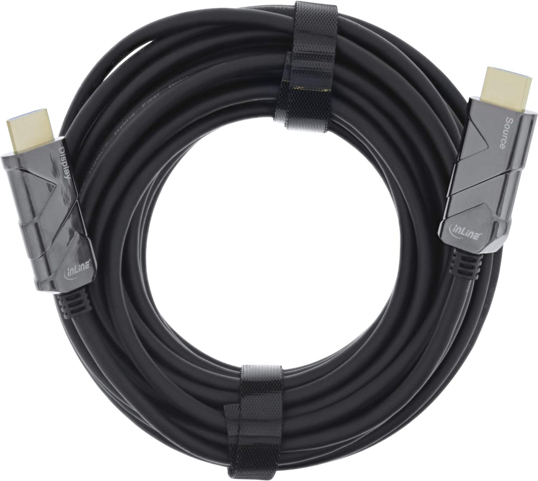 InLine® HDMI AOC Kabel, Ultra High Speed HDMI Kabel, 8K4K, schwarz, 40m 40 Meter, 40 Meter