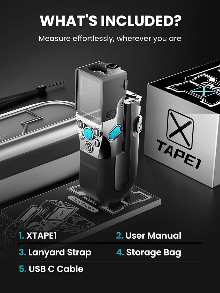 MiLESEEY XTape 1 Laser Entfernungsmesser 100m digitales Massband Lasermessgerät OLED Display und 1/N