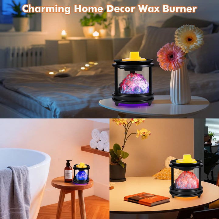 Duftlampe Elektrisch,Koralle Elektrische Duftlampe für Wachs mit RGB Licht, 3 in 1 Elektrische Wachs