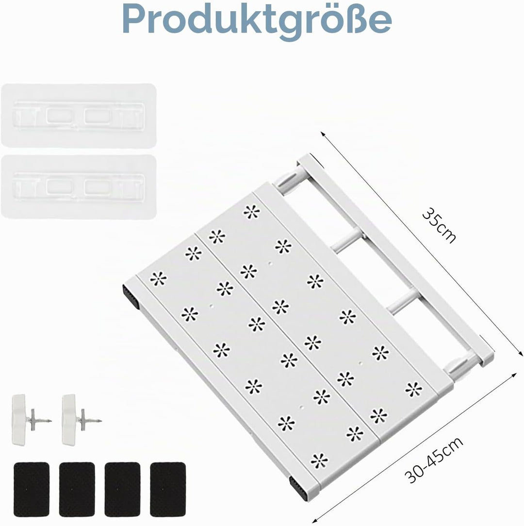 Verstellbare Regale für Schrank, Erweiterbares Einlegeböden Schrankregal, Nagelfrei Teleskop Regaltr