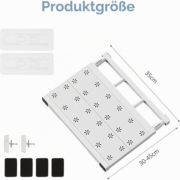 Verstellbare Regale für Schrank, Erweiterbares Einlegeböden Schrankregal, Nagelfrei Teleskop Regaltr