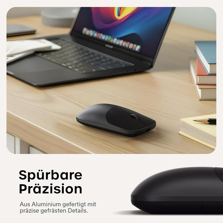 SATECHI Slim EX Kabellose Computermaus, Multi Device Bluetooth & 2,4-GHz für macOS, Windows, iPadOS