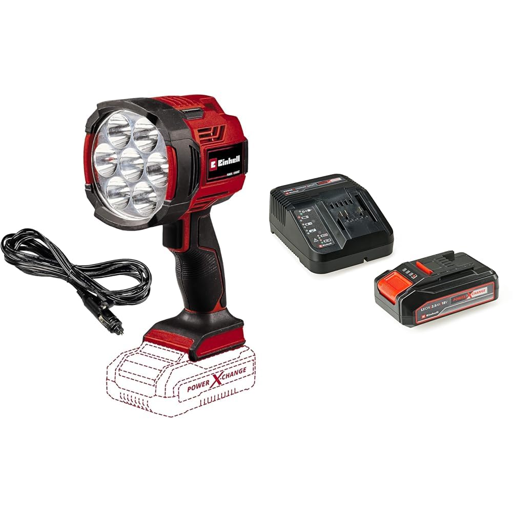 Einhell Akku-Lampe TE-CL 18/2500 LiAC Power X-Change (Li-Ion, 18 V, 2500 lm Lichtstrom durch 7 LEDs,