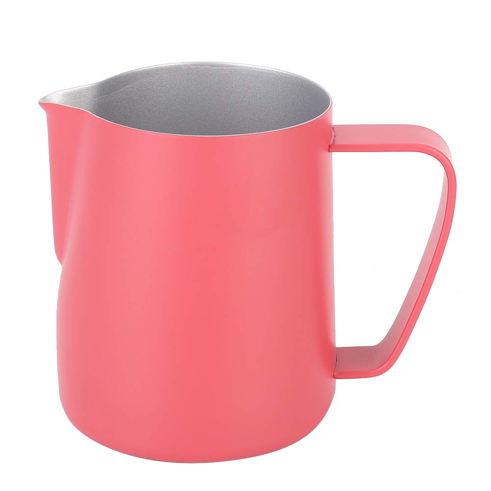 600ml Edelstahl Pitcher Milch Schaumbecher Rose Red Edelstahl Milchschaum Tasse Latte Art für Home C