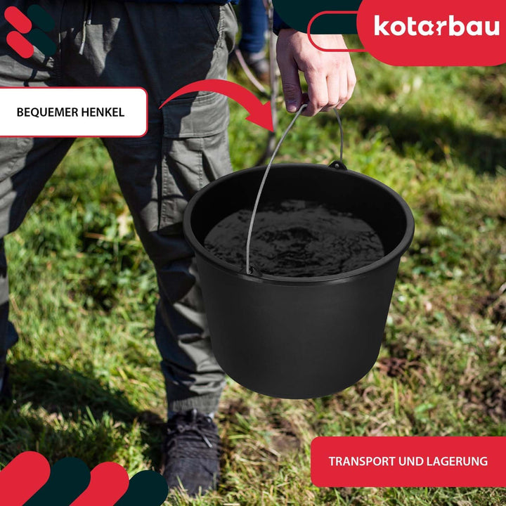 KOTARBAU 20er Set Baueimer 12 L aus Kunststoff Putzeimer Mörteleimer Zementeimer Wassereimer Gartene
