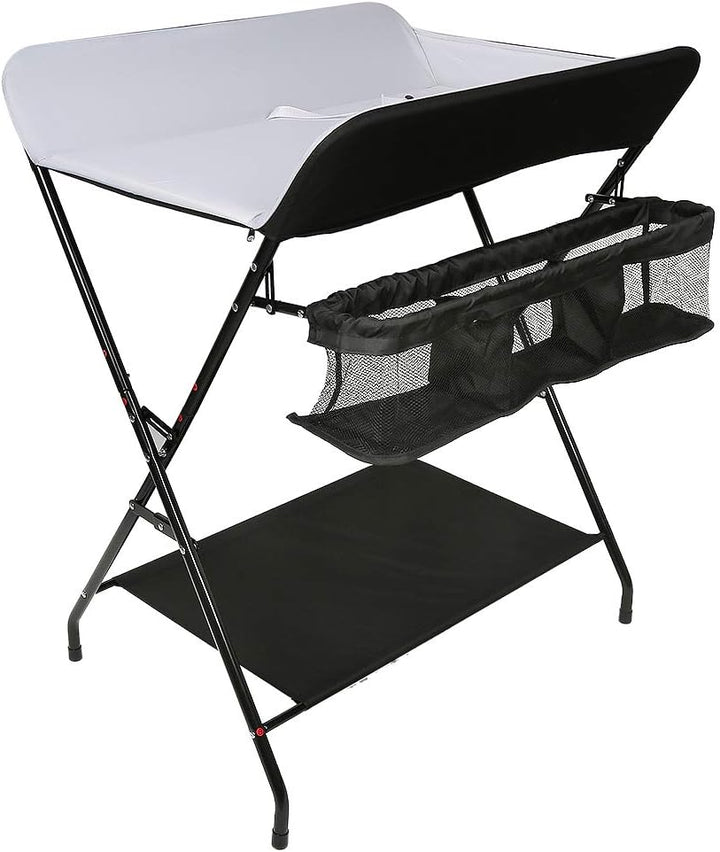 Wickeltisch klappbar, Wickelkommode mit Auflage, platzsparend, 79 * 55.5 * 96cm, Farbwahl (B/schwarz