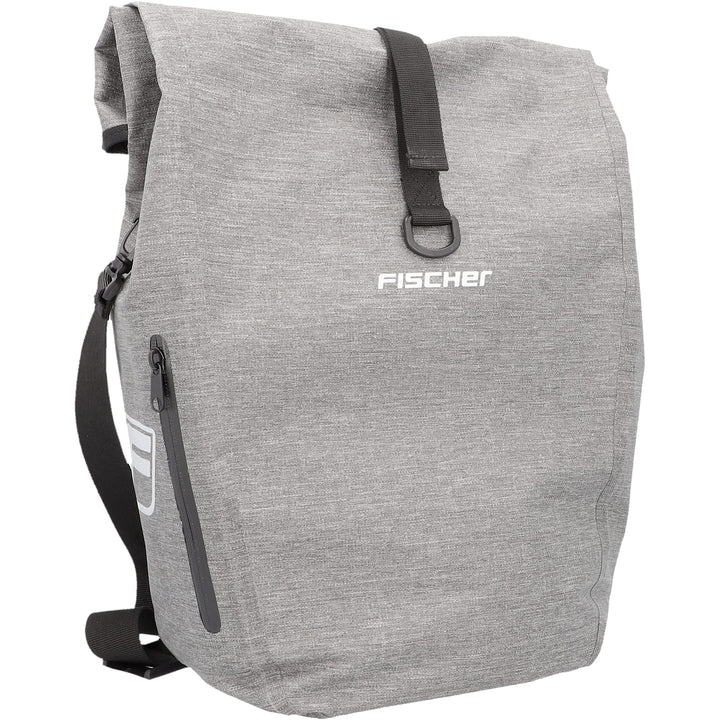 FISCHER Gepäckträgertasche Plus Cita, Fahrradtasche, wasserdicht, schwarz, Volumen 30 Liter M Grau,