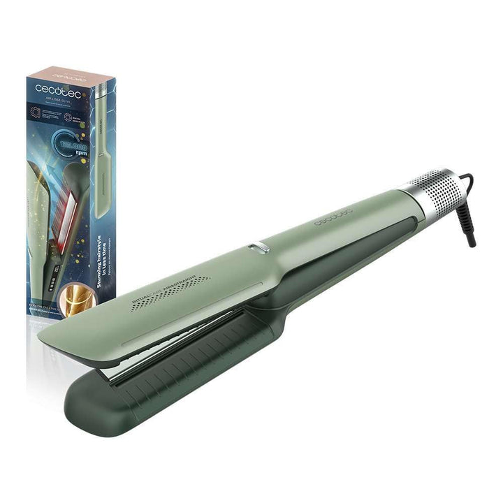 Cecotec Air Lisse Olive Warmluft-Haarglätter. 600W, Haarschutz, Ionen-Technologie, Keratin und Argan