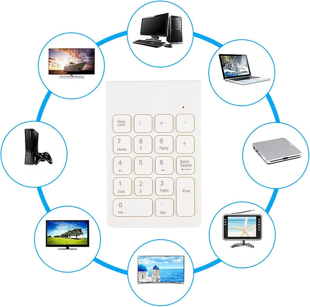 Dilwe Bewinner1 Digitaltastatur, kabelloser Nummernblock 2,4 G, tragbares Tastaturzubehör für Laptop