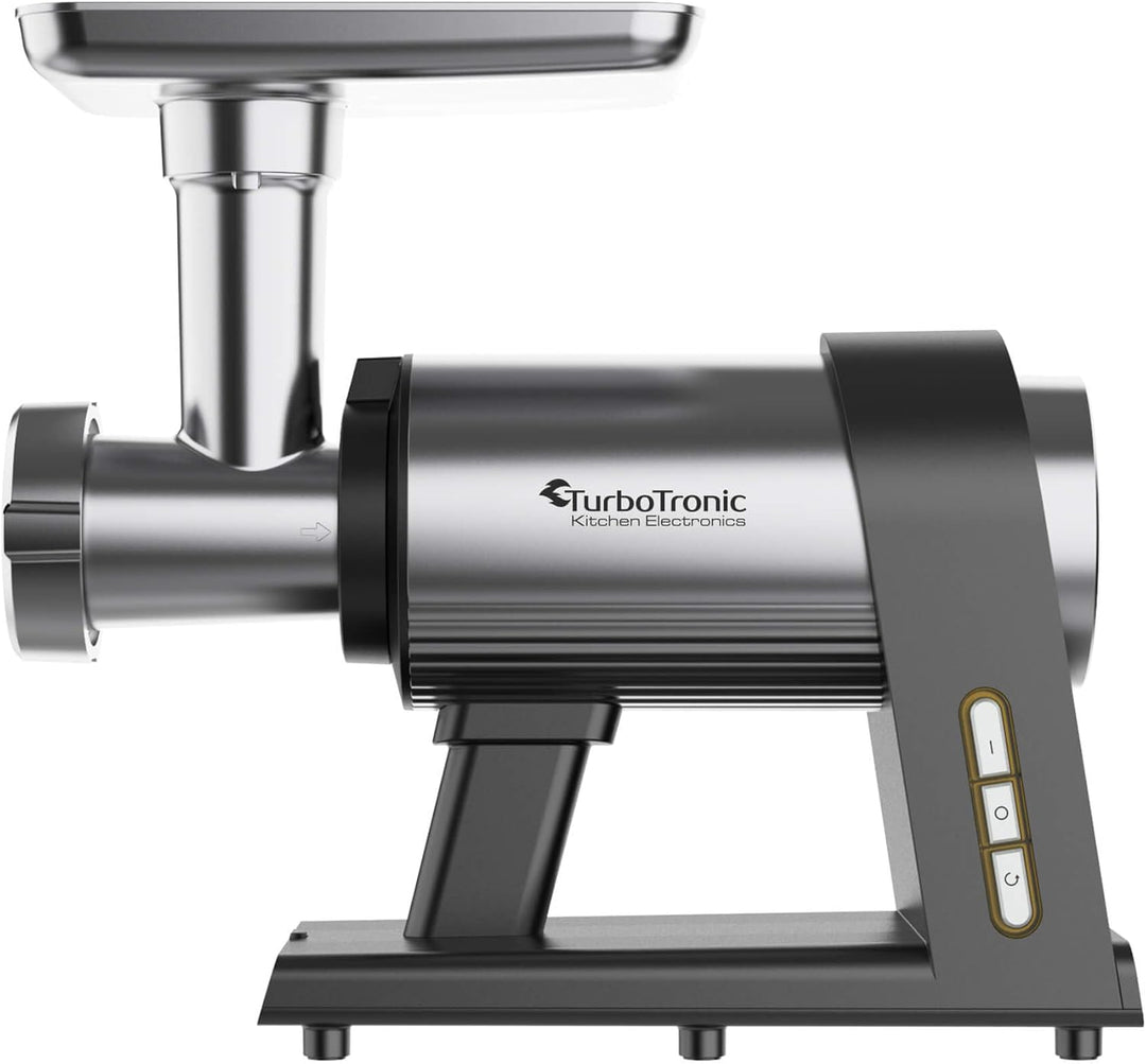 TurboTronic Elektrischer Fleischwolf Samurai – 2600W beste Maschine mit Spritzgepäckvorsatz Metallge