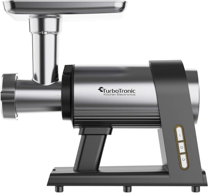 TurboTronic Elektrischer Fleischwolf Samurai – 2600W beste Maschine mit Spritzgepäckvorsatz Metallge