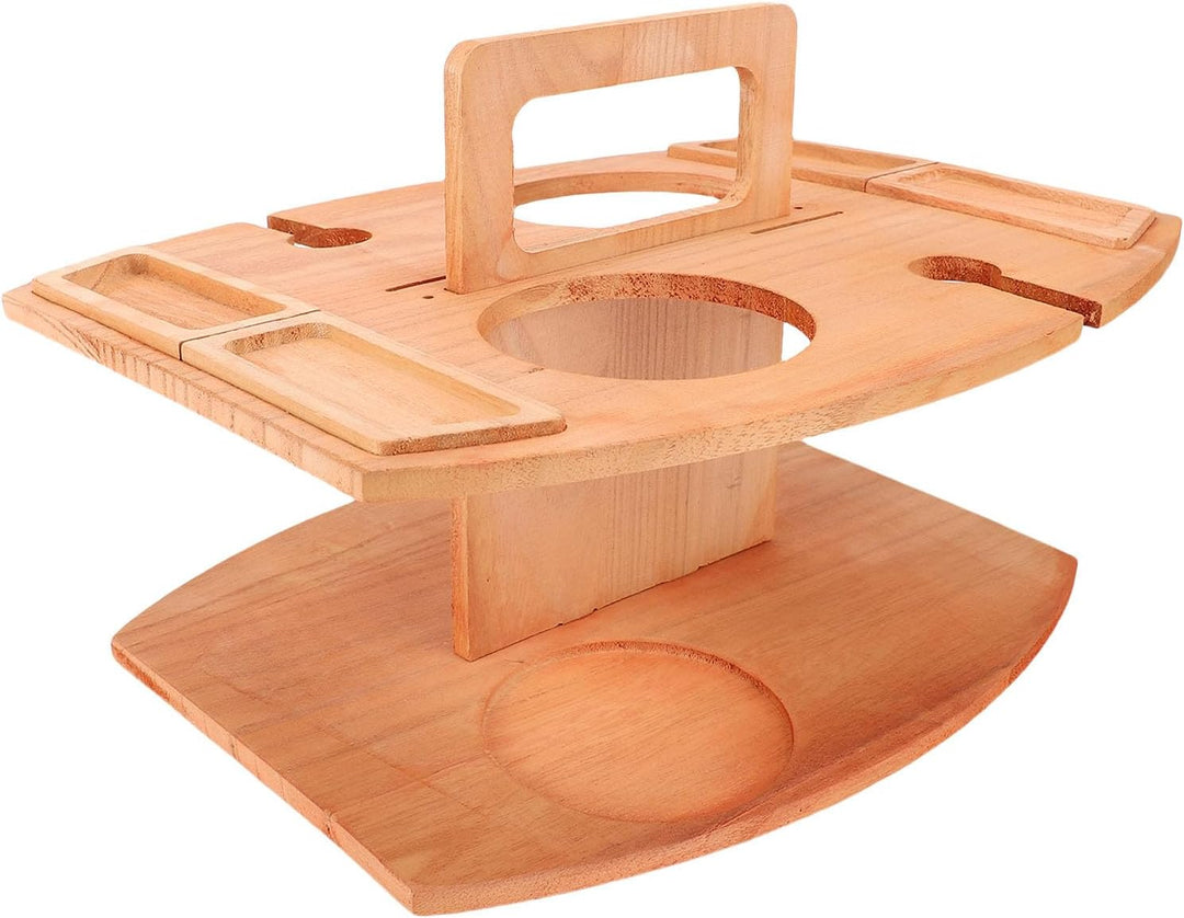 Syrisora Klapper Weinpicknicktisch, Paulownia Wood Wine Stand für Aussen- und Leichtgewichten Tragba