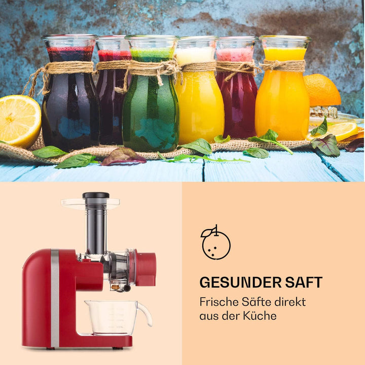 Klarstein Bella Elegance Saftpresse 200 W, Entsafter mit 400 ml, BPA-frei, rutschfester Standfuss, m